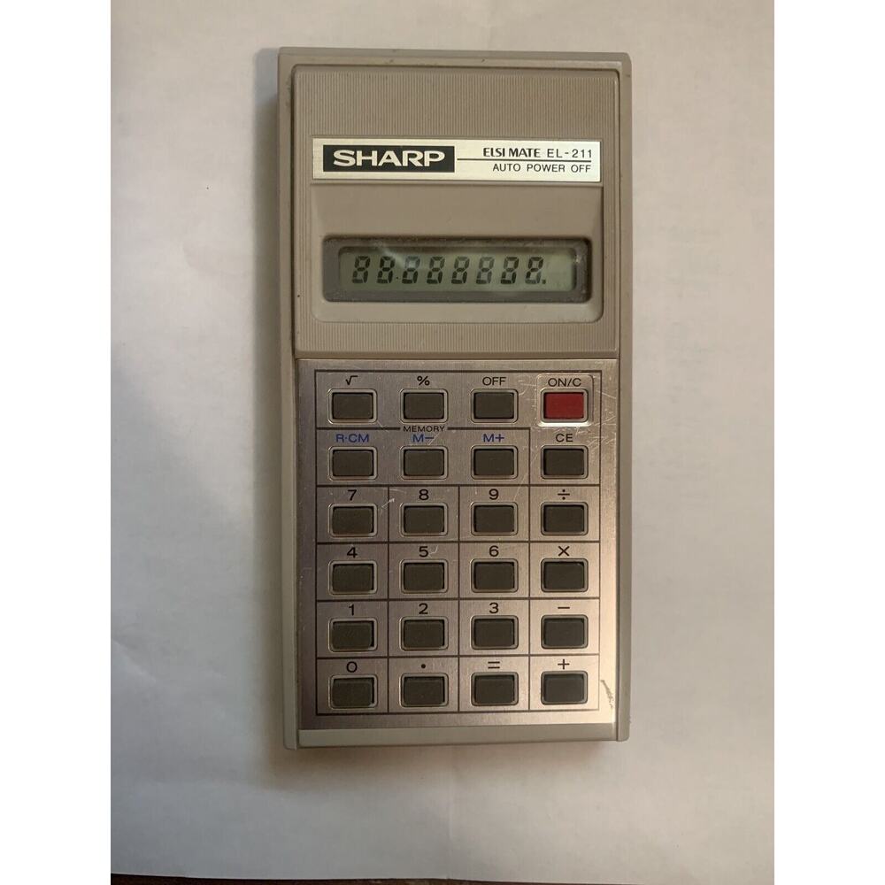 Vintage SHARP Calculator Elsi MATE EL-211 basic pocket handheld auto power